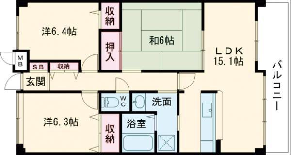 ブリティッシュティンバー泉佐野(3LDK/1階)の間取り写真