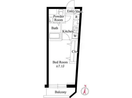オークプレイス学芸大学(1K/1階)の間取り写真