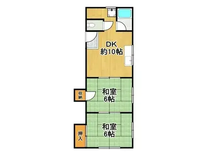 泉南ハイツ(2LDK/2階)の間取り写真