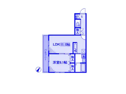 メゾン クレィン(1LDK/2階)の間取り写真