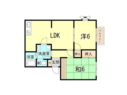 フレグランス南落合I-C(2LDK/1階)の間取り写真