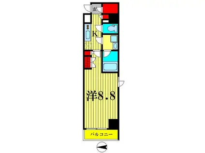 レガリス大島(1K/4階)の間取り写真