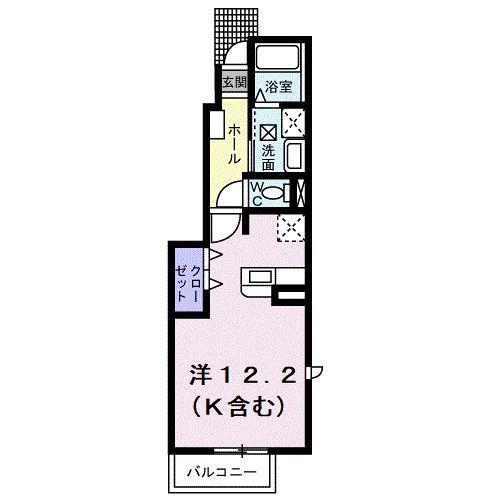ネオハイムC(ワンルーム/1階)の間取り写真