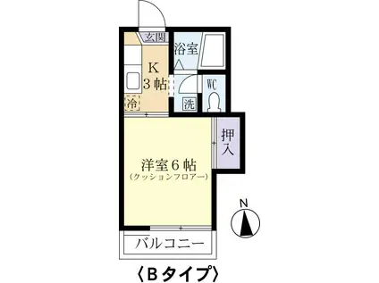 プリマベラI(1K/1階)の間取り写真