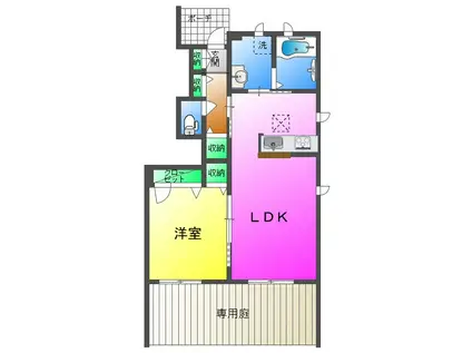 シャーメゾン 西明石G棟(1LDK/1階)の間取り写真