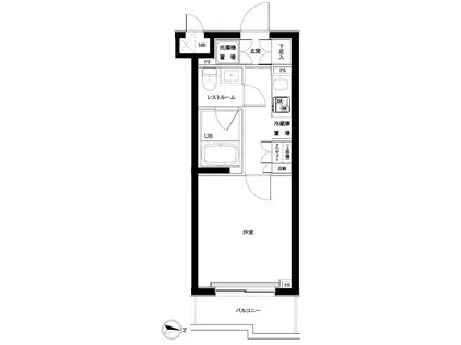 ルーブル武蔵新城弐番館(1K/4階)の間取り写真