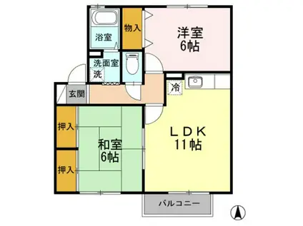 プレミール(2LDK/2階)の間取り写真