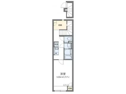 クレイノ塩津(1K/2階)の間取り写真