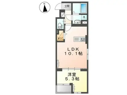 RKマンション(1LDK/5階)の間取り写真