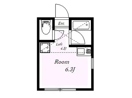 ユナイト和田町ハポニョールの杜(ワンルーム/2階)の間取り写真