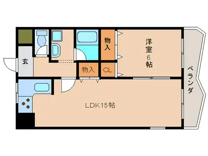 SSKビル(1LDK/4階)の間取り写真