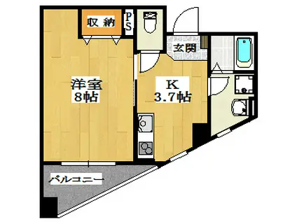 プロムナード(1K/2階)の間取り写真