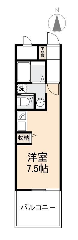 ダイアパレス中新町305号(ワンルーム/3階)の間取り写真
