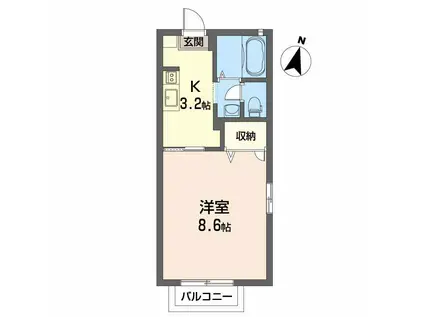 シャーメゾン八雲 A棟(1K/1階)の間取り写真