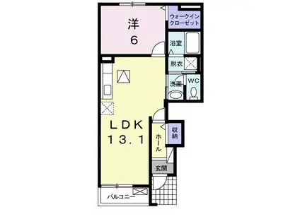 ヴィータフェリーチェIII(1LDK/1階)の間取り写真