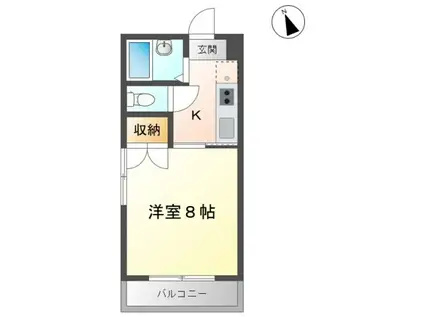 プレアール岡山医大東(1K/4階)の間取り写真