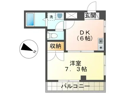 KRAFT BLDG II(1DK/2階)の間取り写真