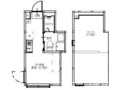 春日町6丁目(ワンルーム/1階)の間取り写真