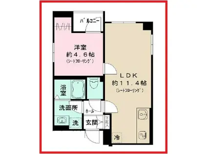 フタバネクスト(1LDK/2階)の間取り写真