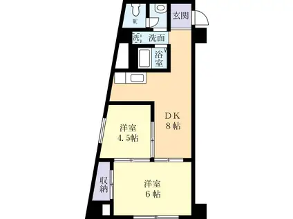 カズサコーポ(2DK/3階)の間取り写真