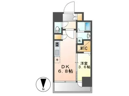 エステムコート名古屋上前津(1DK/13階)の間取り写真