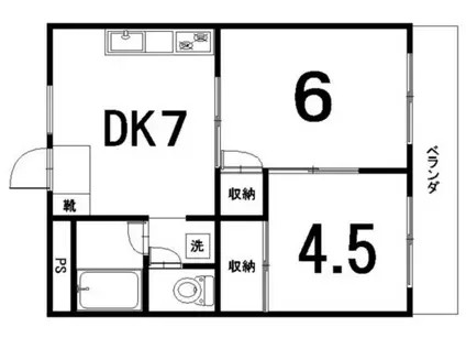 メゾンいずみ(2DK/3階)の間取り写真