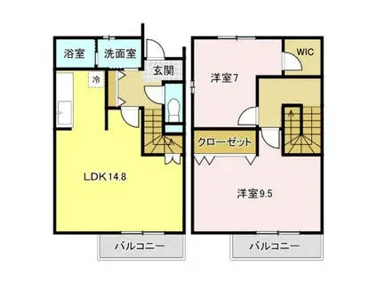 GLIDE武豊(2LDK/1階)の間取り写真