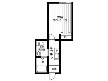 ハーモニー八王子(1K/1階)の間取り写真