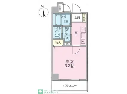 マモール川崎I(1K/2階)の間取り写真