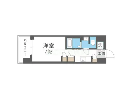 スワンズ谷町セントシティ(1K/7階)の間取り写真