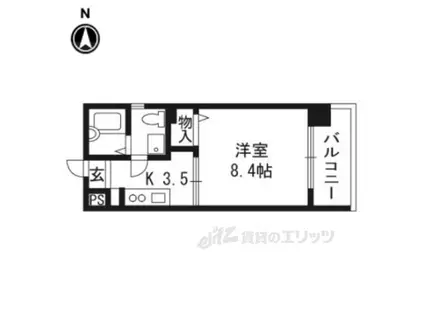 THECITY京都五条(1K/6階)の間取り写真