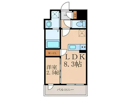 レジェンド朽網(1LDK/10階)の間取り写真