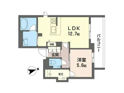 ブルーライン 仲町台駅 徒歩12分 3階建 築1年(1LDK/2階)の間取り写真