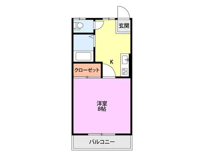 アビタシオン(1K/1階)の間取り写真