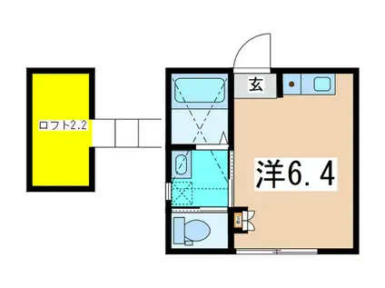 ヴェルジュ港南(ワンルーム/2階)の間取り写真