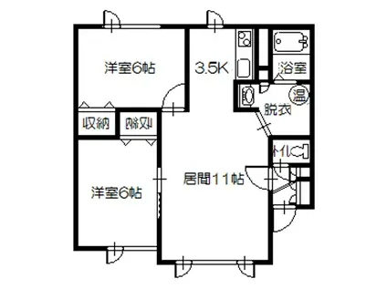 エスポアール(2LDK/2階)の間取り写真
