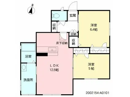 REICH WERDEN(2LDK/1階)の間取り写真