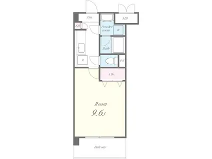 りんくうアドミラブル(1K/4階)の間取り写真