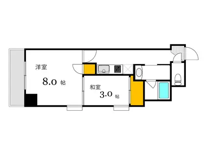 コンフォール清和(2K/8階)の間取り写真