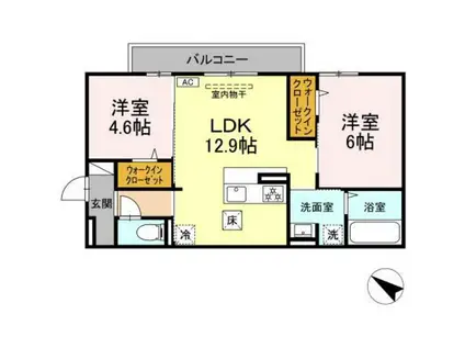 COMFORT LIFEII(2LDK/1階)の間取り写真