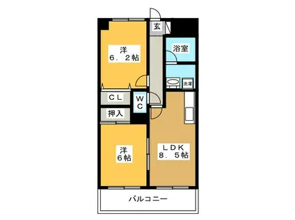 シェラ東戸塚(2LDK/3階)の間取り写真
