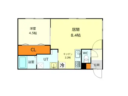 TERRAZA SHINSAPPORO(1LDK/2階)の間取り写真