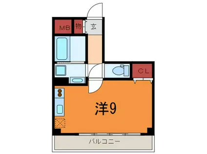 パシフィックレジデンス神戸八幡通(ワンルーム/12階)の間取り写真