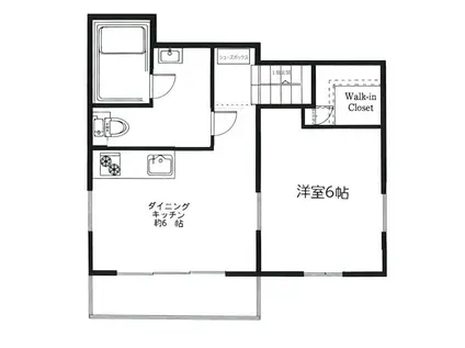 みどり荘(1DK/2階)の間取り写真