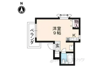 上賀茂FLAT(1K/2階)の間取り写真