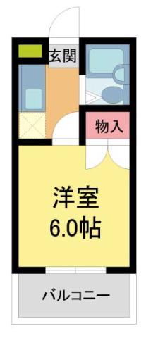ジョイ甲子園(1K/1階)の間取り写真