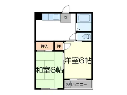 トーシンハイツ西葛西(2K/2階)の間取り写真