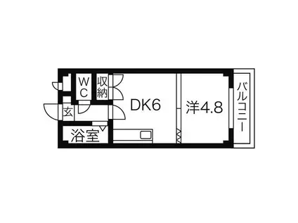 OMレジデンス宮の森(1DK/4階)の間取り写真