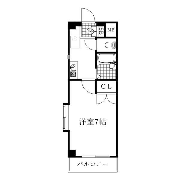 ベルコモンズ池見(1K/2階)の間取り写真