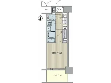 パルティール桜山(1K/6階)の間取り写真